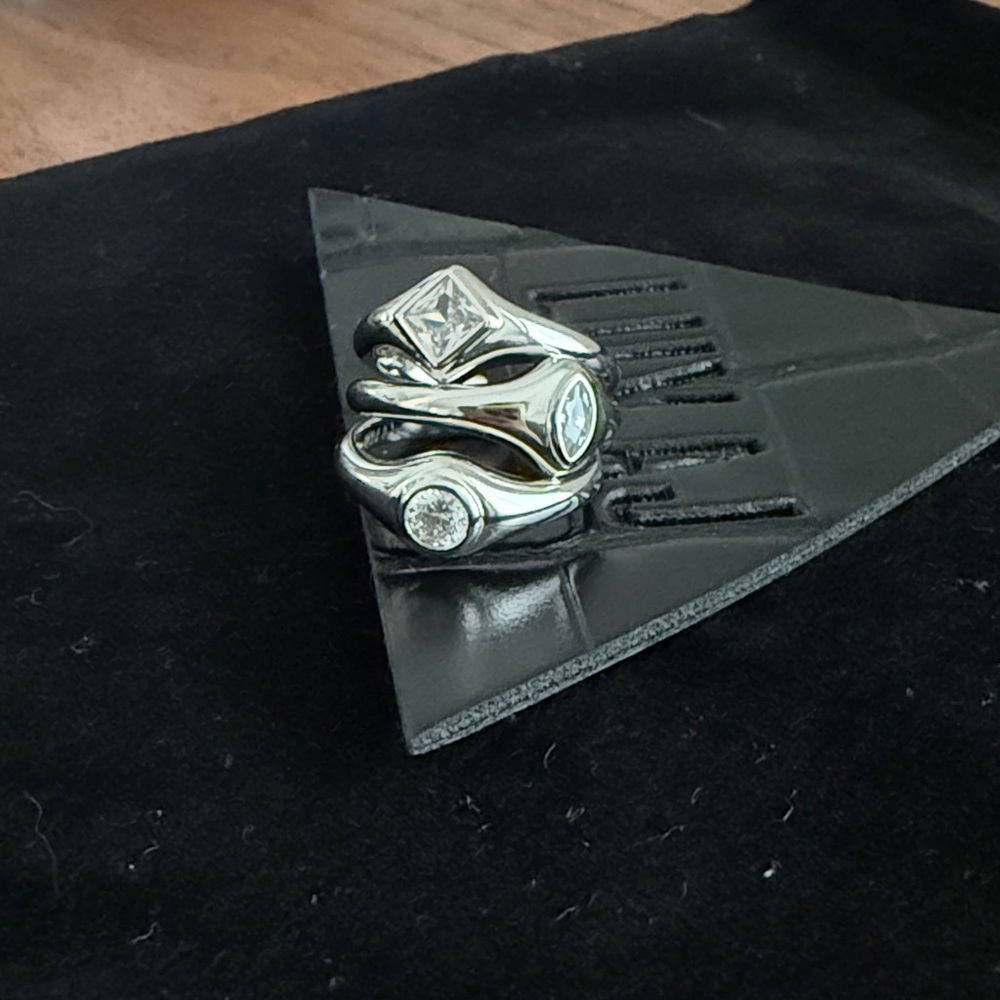 NWT Luv Aj - The Bijoux Bezel Ring Set - Silver (SOLD OUT)